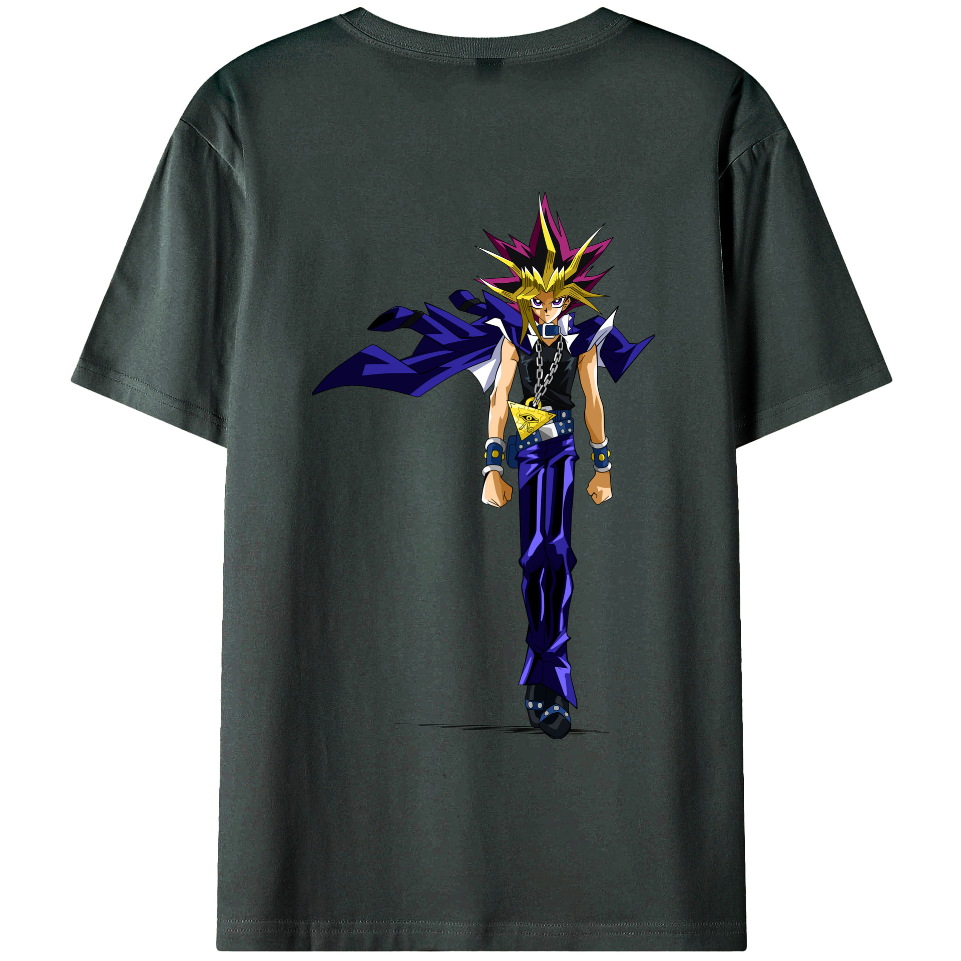 （画像用） 遊☆戯☆王 Yu-Gi-Oh! 綿100％ メンズ半袖Tシャツ（バックプリント） 通気性